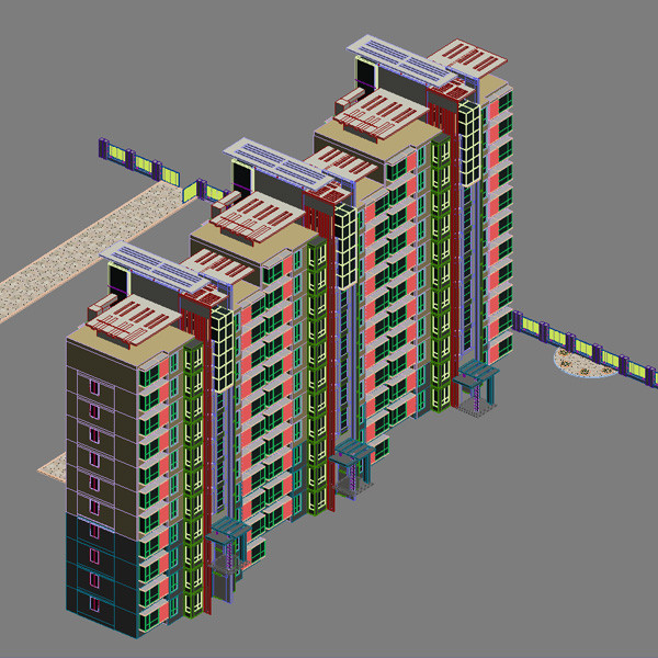 3d residential apartment model - 050930 shi zheng pei dian 2 by vessel river